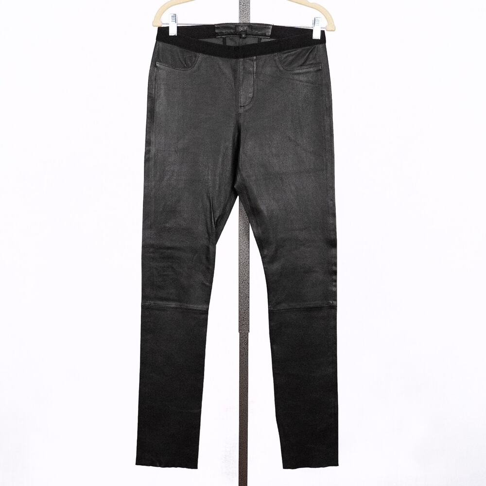 SEN Women's Classic Black Sheep Leather Pull-On Pants MEDIUM Skinny Moto Soft